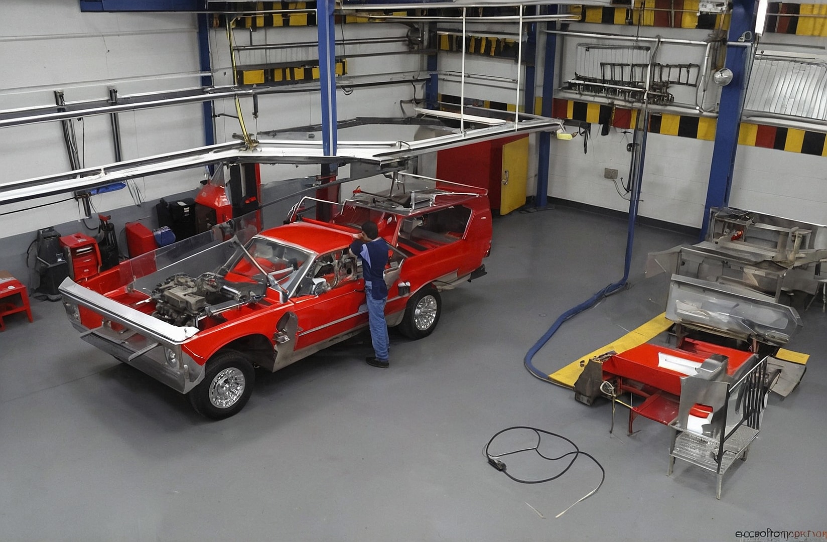 Mecánico ajustando detalles