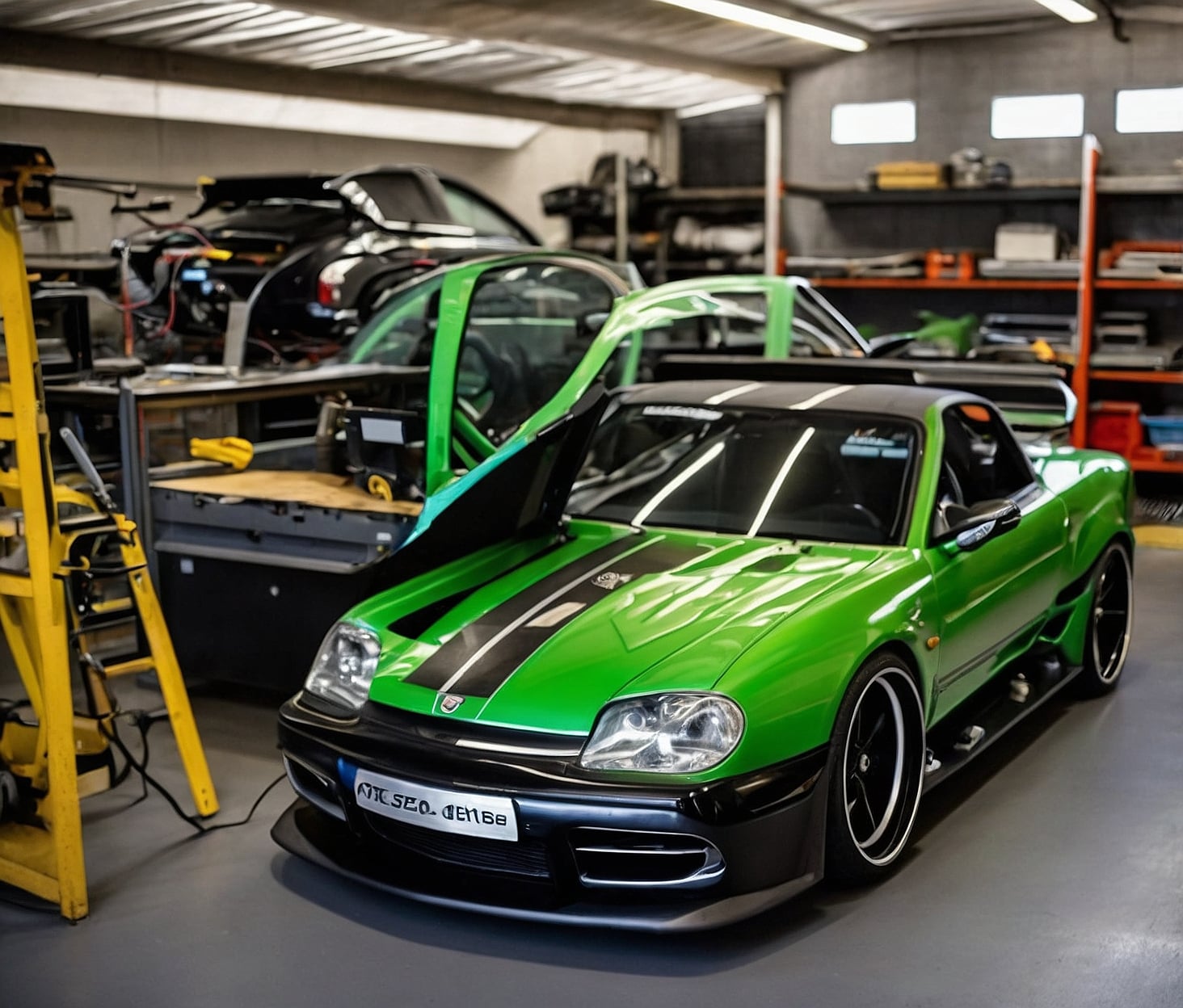 Área de trabajo automotriz.